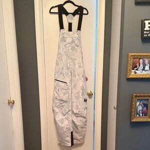 Helly Hansen Women's Gray Patterned Snow Bib Overalls